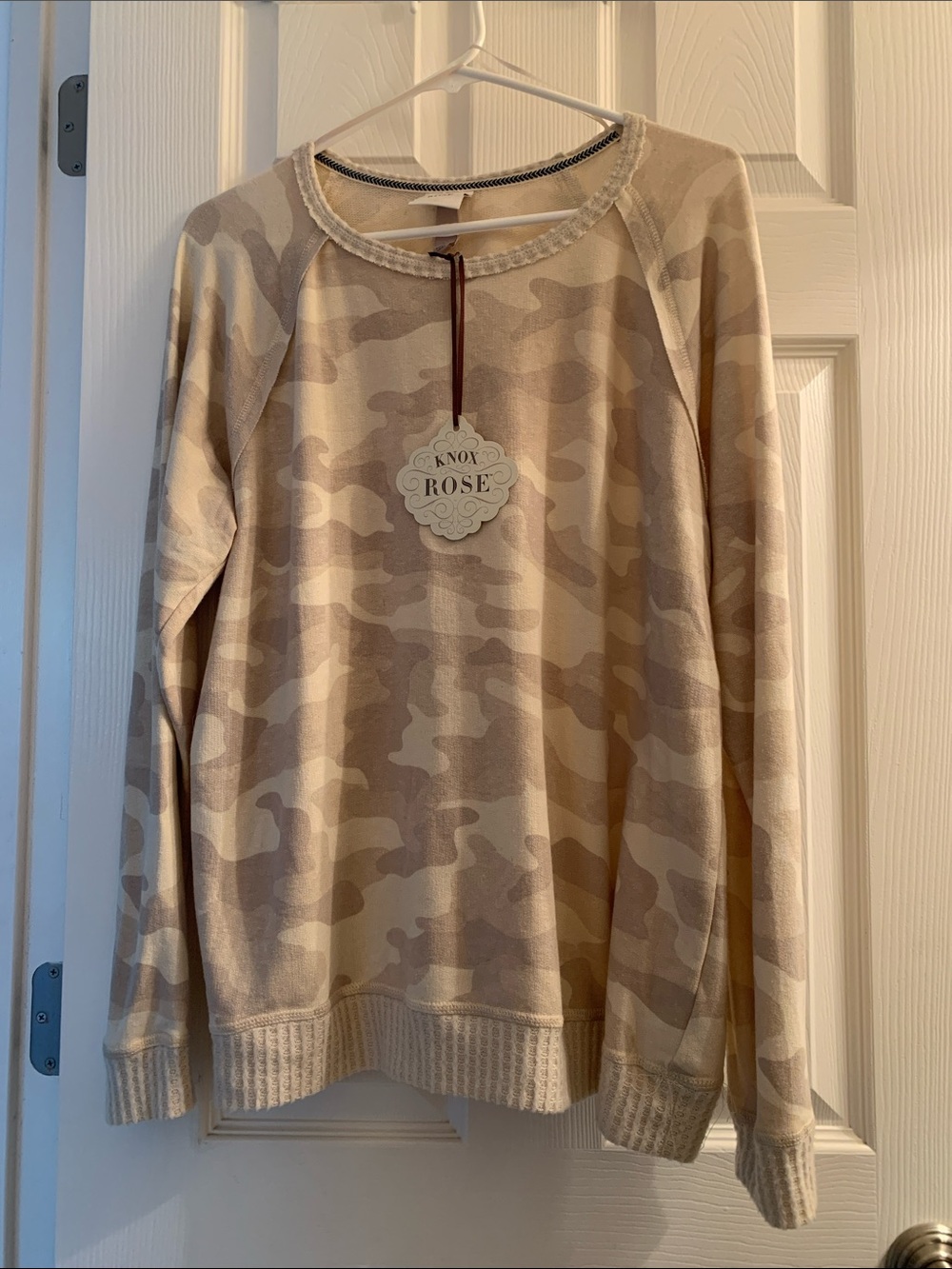 Knox Rose - Neutral Camo Print… Crewneck, Lightweight Sweatshirt style…Size L